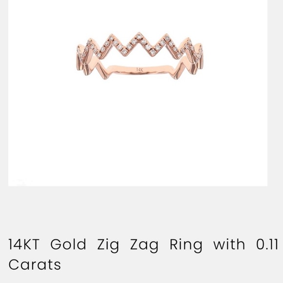 14 Karat Rose Gold Zig Zag Ring with 0.11 Carats - Picture 9 of 9
